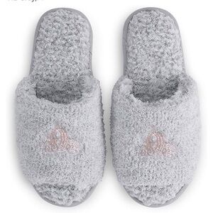 NIP Barefoot Dreams CozyChic Disney Princess Slipper Gray M 7 8